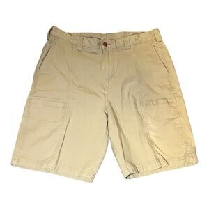 Tommy‎ Bahama Cargo Shorts Mens 34 Khaki Chino Flat Front Stretch 9” Pockets